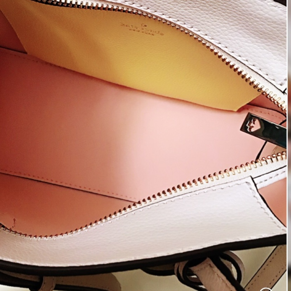 Kate Spade Cameron Street Satchel White/Yellow.NWT - Picture 7 of 14